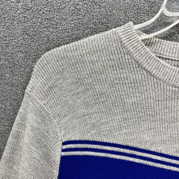 Peter‎ Millar Sweater Mens Medium Gray Blue Crown Crewneck Merino Wool Knit - Picture 4 of 16